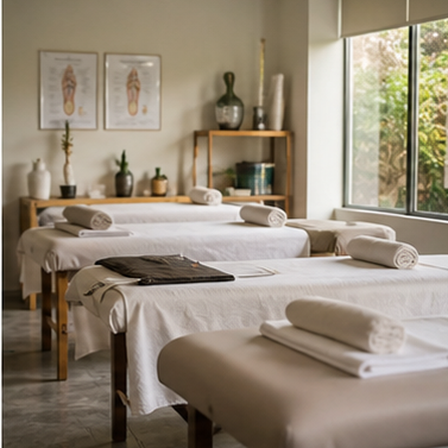 Australian foot reflexology course in a bright training space.