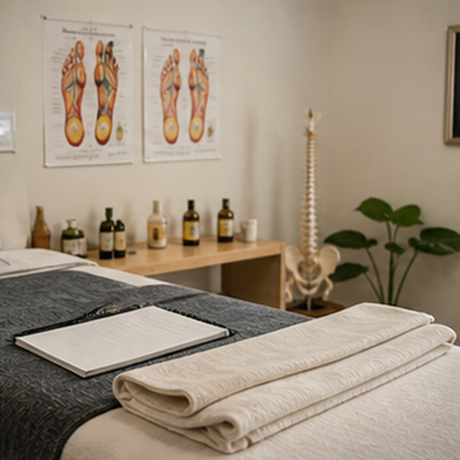 Canadian foot reflexology training with reflex-zone charts.