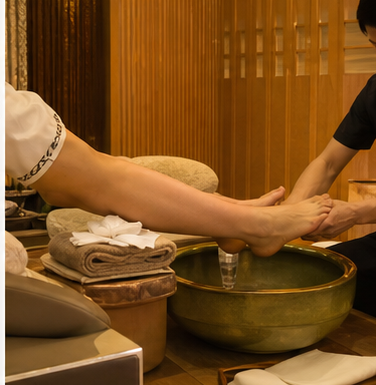Representative Kuala Lumpur Thai massage chain interior with foot reflexology chairs.