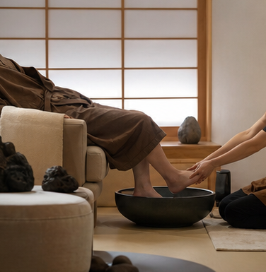 Representative Tokyo foot massage room with Japanese calm interior styling.